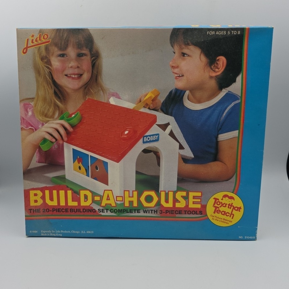 Build-A-House 20-Piece Building Set with Tools [ Lido 1984 ] [ Brand New ]